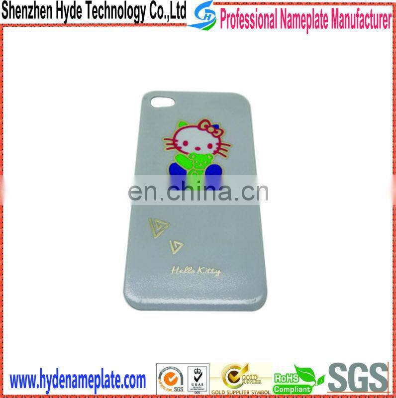 cute metal hot selling color cell phone case label sticker