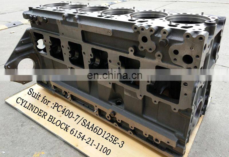 6D125 S6D125 SAA6D125 Engine Cylinder Block for PC400-6 PC400-7 PC450-6 PC450-7 Excavator 6154-21-1100 6151-22-1100 6251-21-1100
