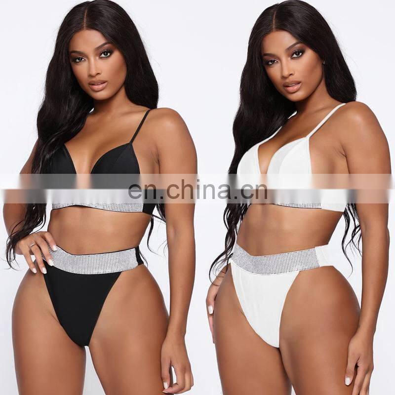 Fantoye Summer Shiny Beachwear Bikini Women Sequin Patchwork 2019 New Two Piece Bikini Sets Fashion Lady Swimming Bathing Suits