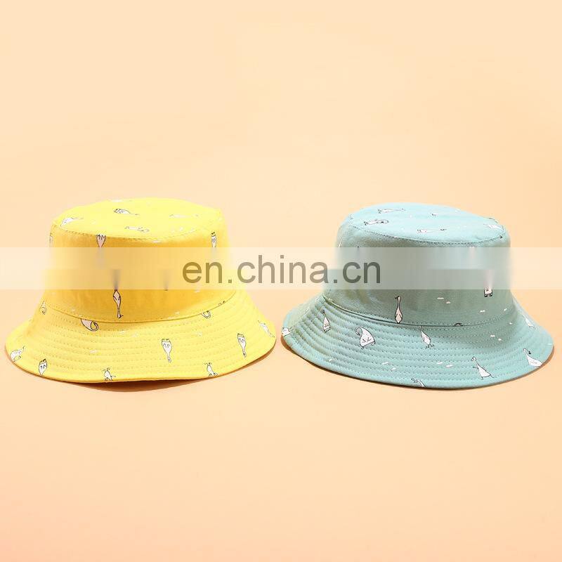 fishing cap Cartoon print hats Women bucket Hat out Cold sunscreen fisherman hats Hip hop casual caps