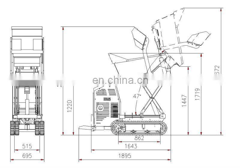 Hot selling mini dumper 4x4