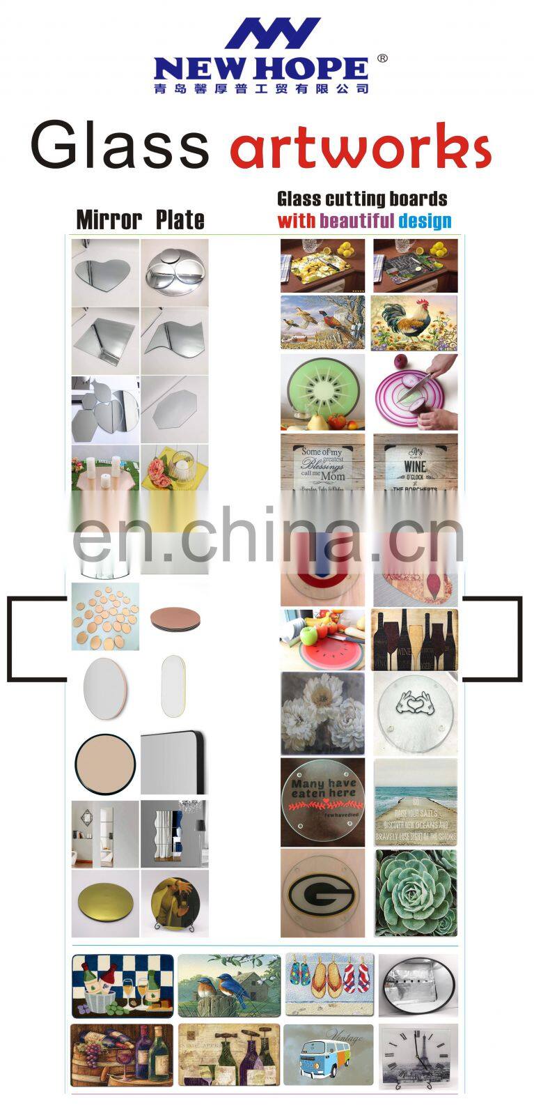 Factory Price Mermaid Meditation Glass Cutting Board for Kitchen Non Slip-Rubber Feet Stain-Shatter Resistant Durable