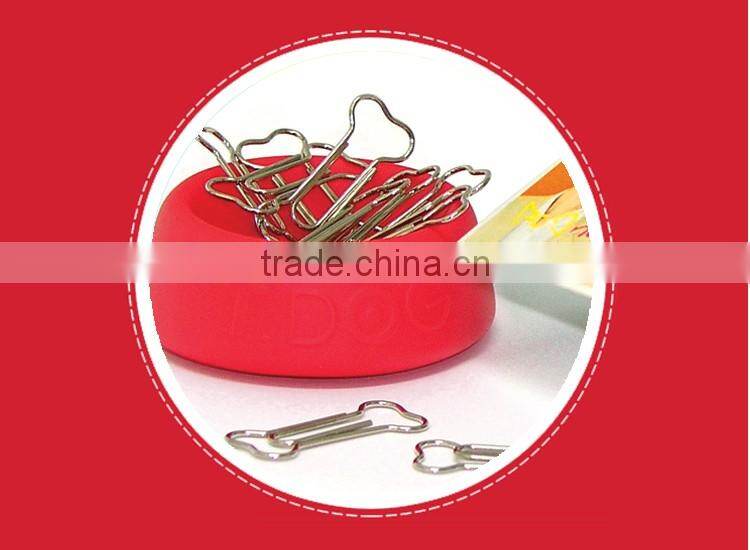 Hot sale plastic customized shape cute dog magnetic paper clip holder