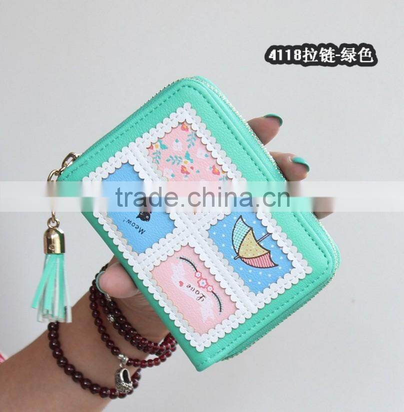 Mixed colorful purse Handbang for women Cartera Billetera para dama design with cartoon Giraffi