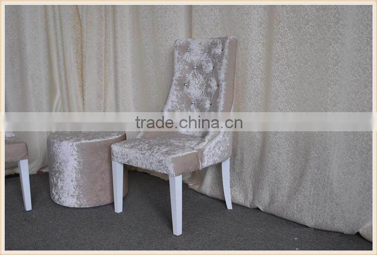 wood legs with fabric dining chairs