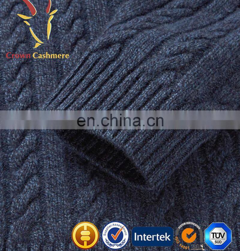 Winter Thick Cashmere Cable Knit Sweater Men