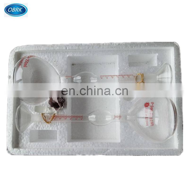 250ml Glass Specific Gravity Le Chatelier Bottle For Lab