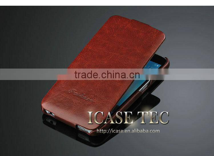 Crazy Horse Top Flip Case Cover for Samsung Galaxy S6