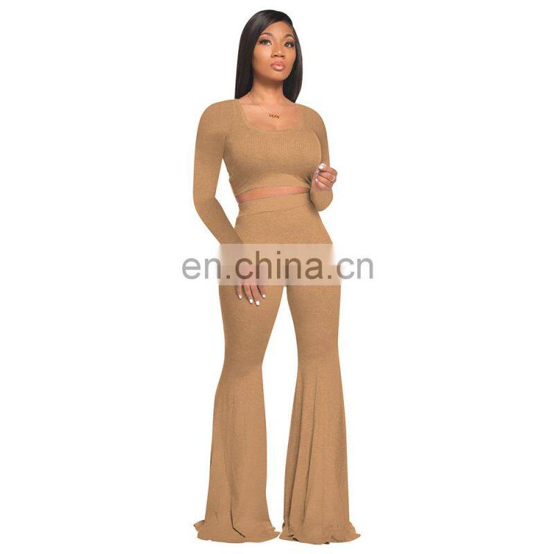 2021 Two Piece Set Women Clothing,2 Piece Set Women,Sexy Costumes Crop Top Matching Sets Outfit Two Piece Pants Set