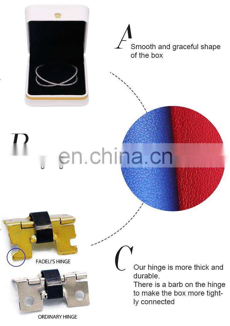 Luxury Jewelry Box for Ring Pendant Box Chain White Pu Leather Jewelry Bangle Box