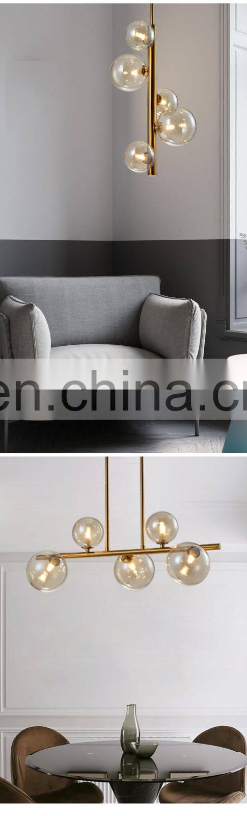 HUAYI Modern Simple Style Living Room Decoration Iron Glass Gold Globe Classic Table Lamp