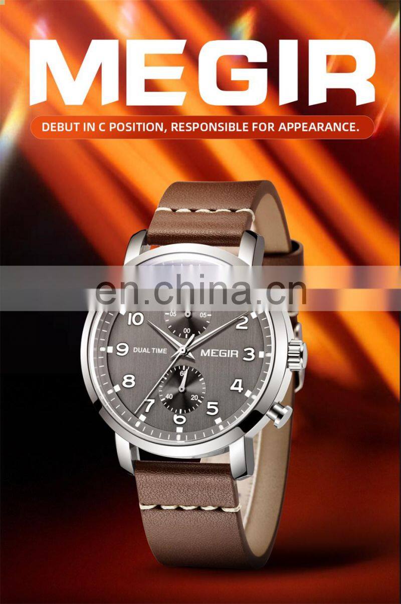 MEGIR 2160G Men Quartz Watch Luxury Fashion Waterproof Business Simple Watches For Men