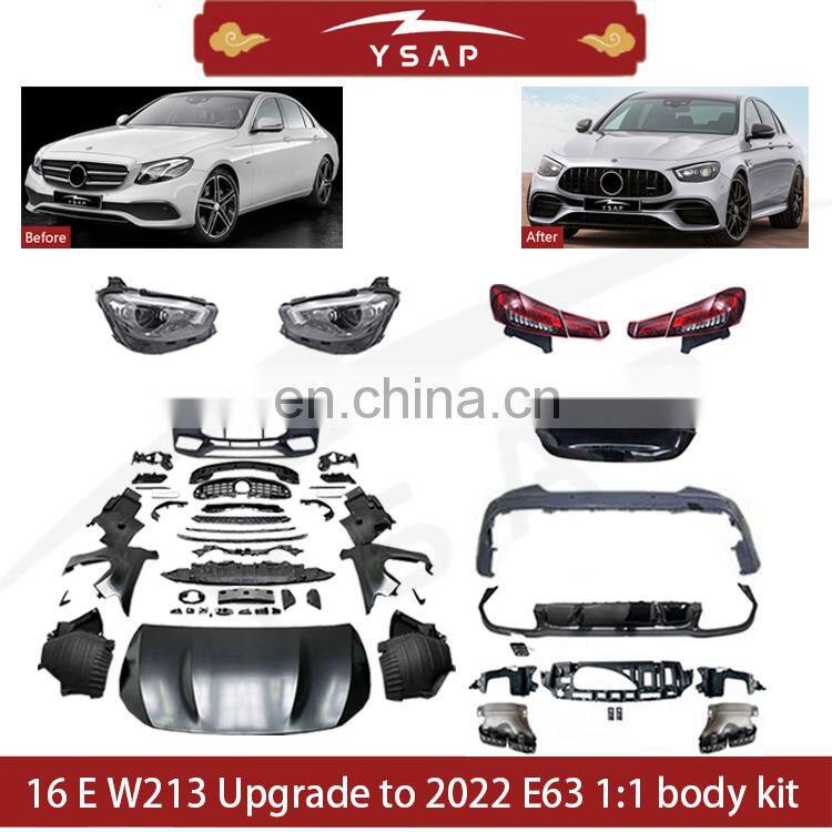 NEW High quality auto body parts facelidt body kit for 16 E class W213 upgrade to 2022 E63 1:1 kit