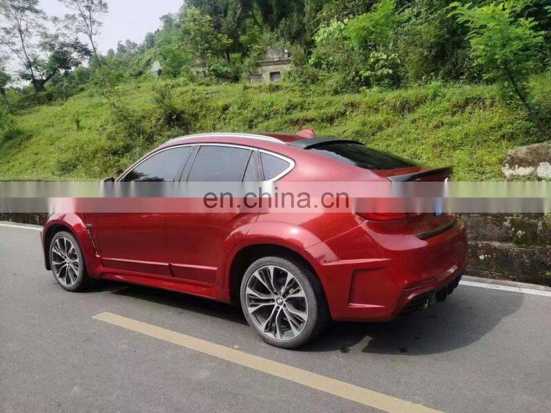 Runde Resin Or Half Carbon Material Front Bumper Rear Bumper Side SKirts Fender For BMW X6 F16 Haman Style Wide Body Kit
