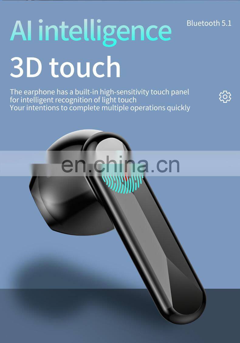 2021 New Mirror H8 TWS Wireless earbuds Mini Earphone 2000mAh LED Display Headset earphone Noise Canceling Gaming Headphones