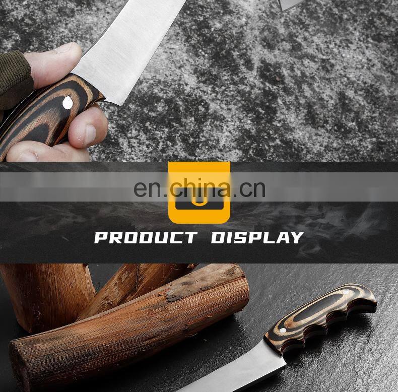 Outdoor high hardness stainless steel axe cluster from survival safety axe solid wood handle climbing axe