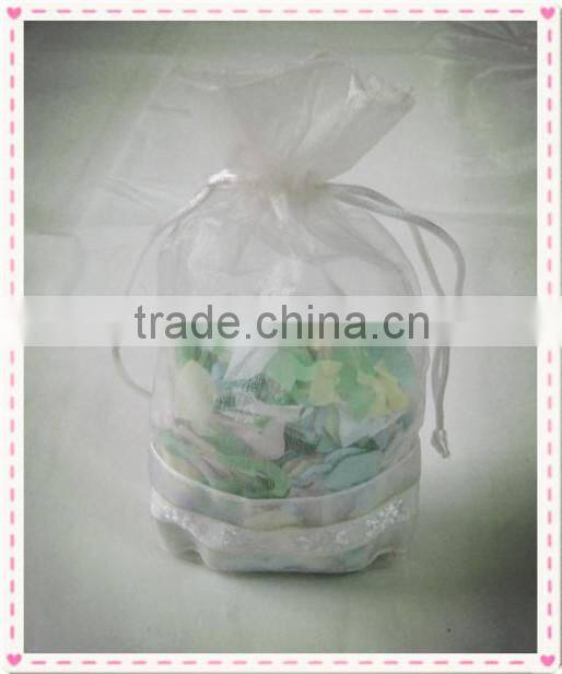 Orange velvet drawstring present pouch printed with dots and nuts bags for packing party candy/festive gifts