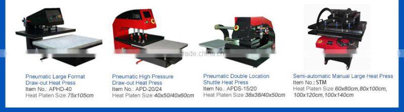 pneumatic Large format 80x100cm,100x120cm, 100x160cm wholesale t shirt heat transfer machine