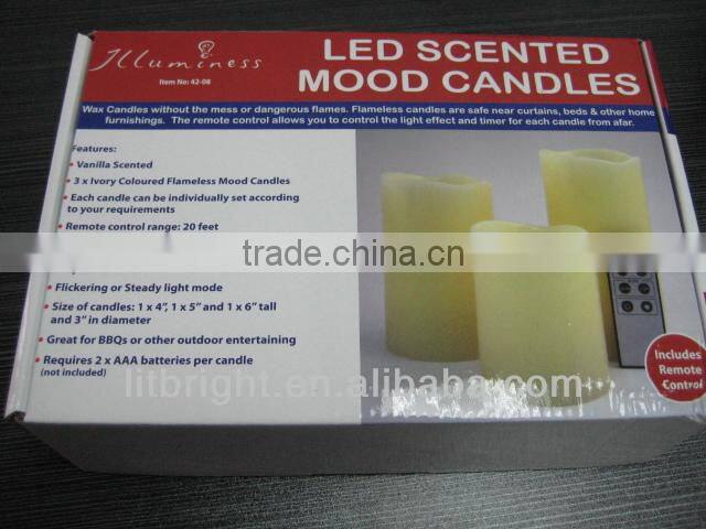 Color box milky exterior dancing flame LED candle