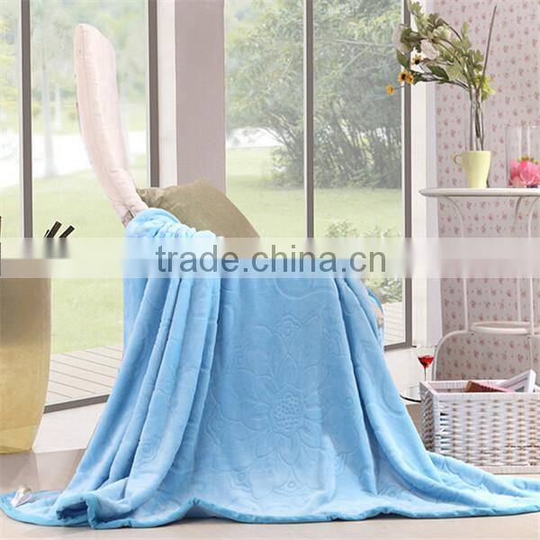 Solid color warm cheap home textile organic blanket baby