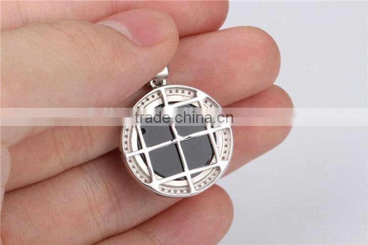 Custom silver copper micro pave hip hop jewelry coin crown shape pendant neacklace