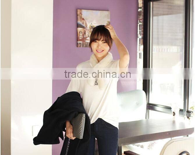 New Winter Fashion Lady Plain Plush Faux Rabbit Fur Scarf