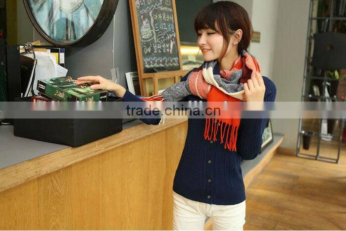 Hot Style Checked Knit Pashmina Scarf And Shawl