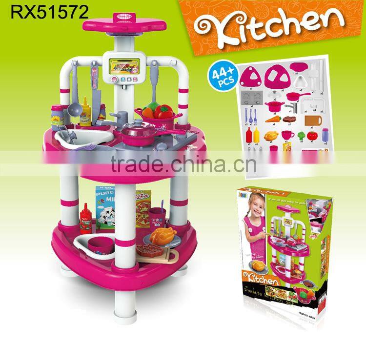 Education hight quality b/o big kitchen play set toy for kids