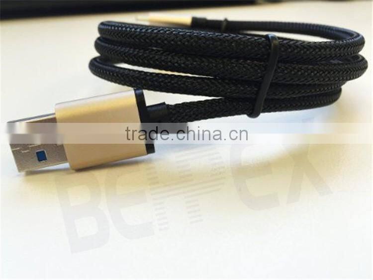 Nylon Moblie USB 3.0 Type C Transfer Data Cable for Mackbook