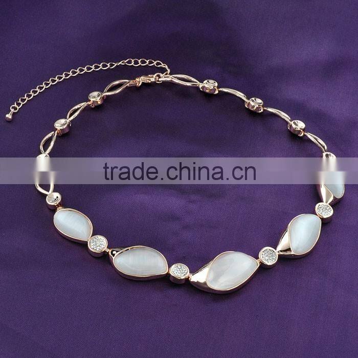 Imitation jewelry chunky bubblegum opal latest design saudi gold jewelry necklace