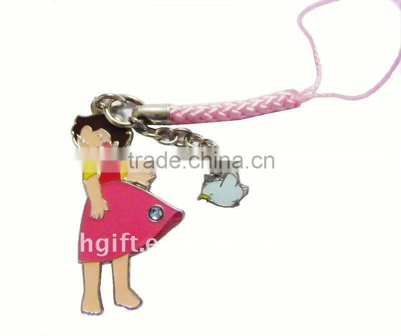 Cartoon Lion logo metal mobile phone charm