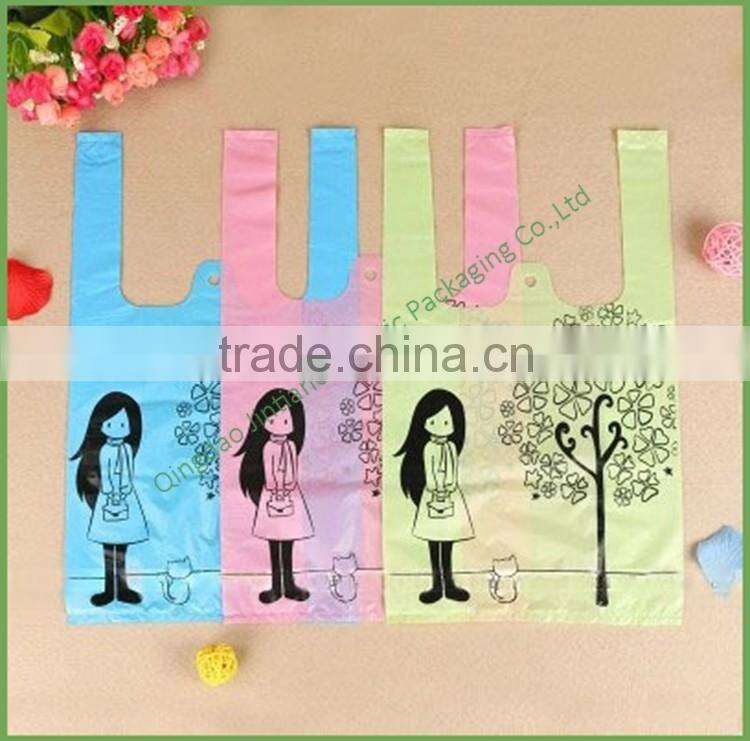 Custom Printed Best Price High Quality Vest Style Plastic Carrier Bag for Gifts