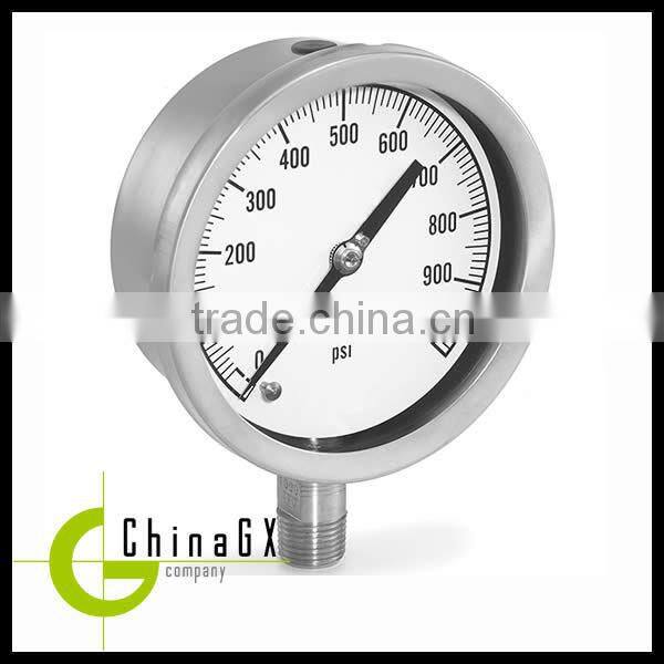 Stainless steel silicone oil filled fuel water pressure gauge manometer