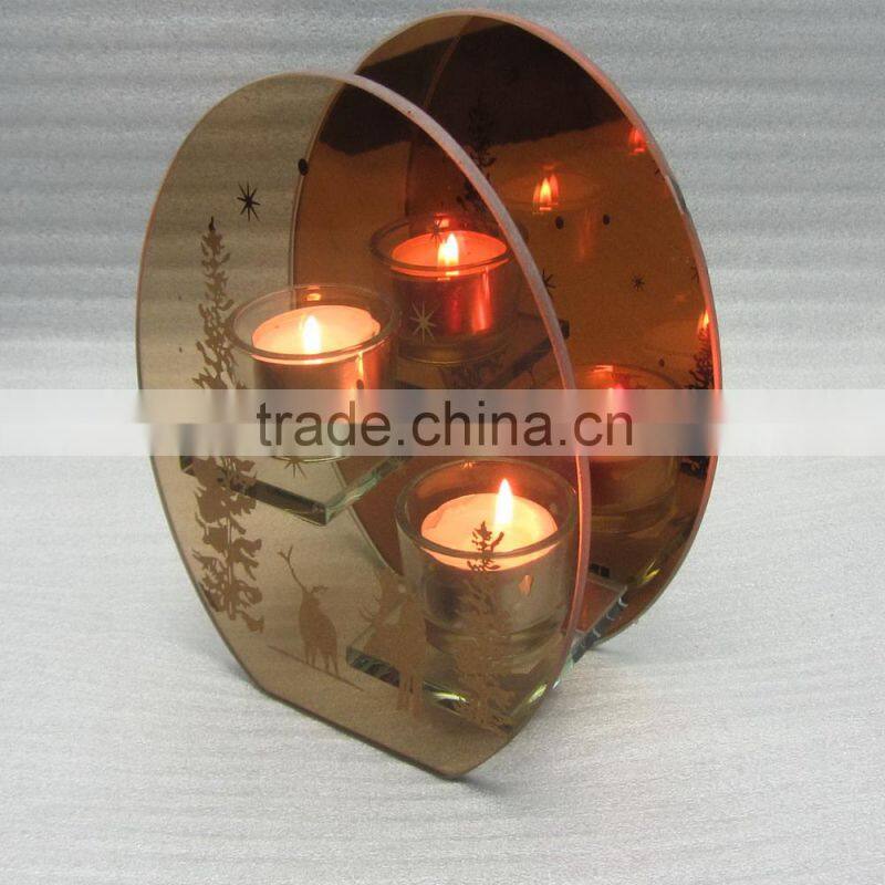 2016 wholesale crystal tea light holder with christmas design