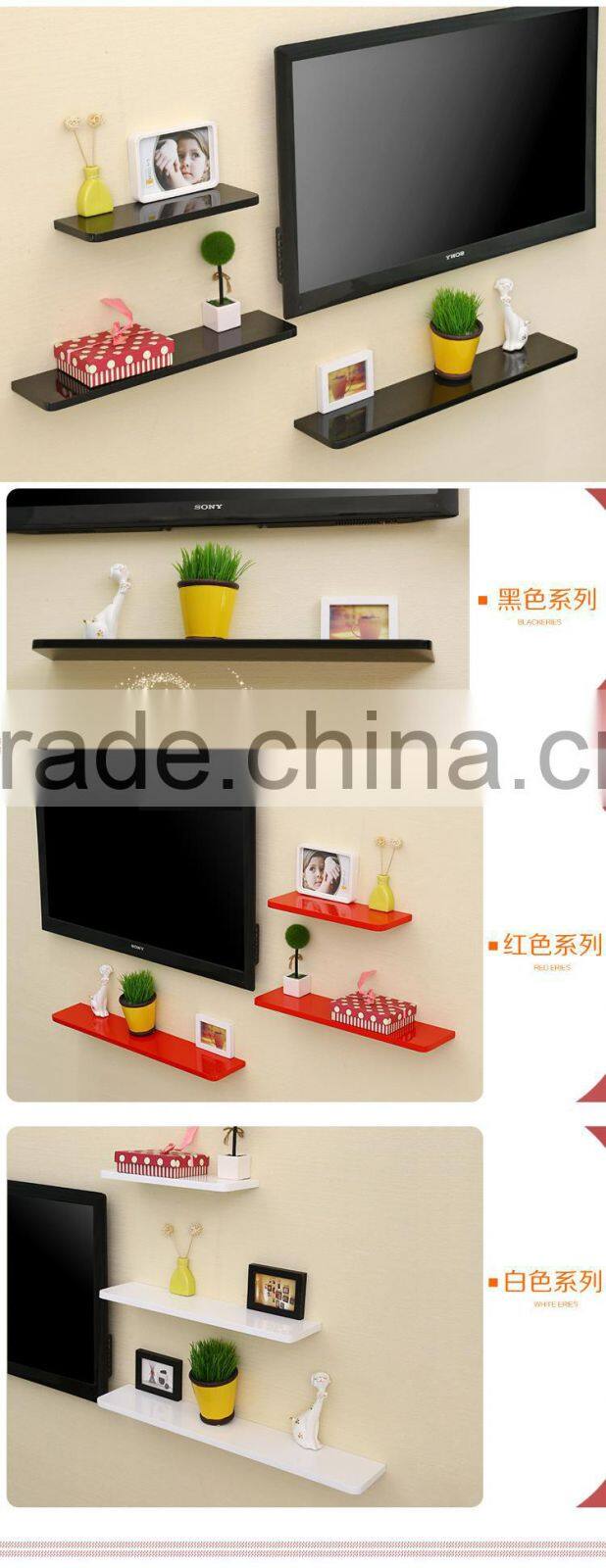 2015 Melamine Faced MDF decorative wood shelf bracket with hidden bracket MDF Wall commodity Shelf