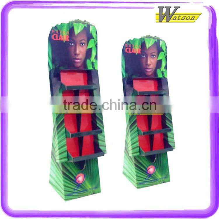 Sun oil tray cardboard display rack and Skin cream POS corrugated diplay stand