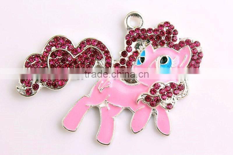 2016 Newest Fashion Cute Fruit shape Rhinestone Charm Cartoon Pendants For Kids Necklaces Jewelry Making!