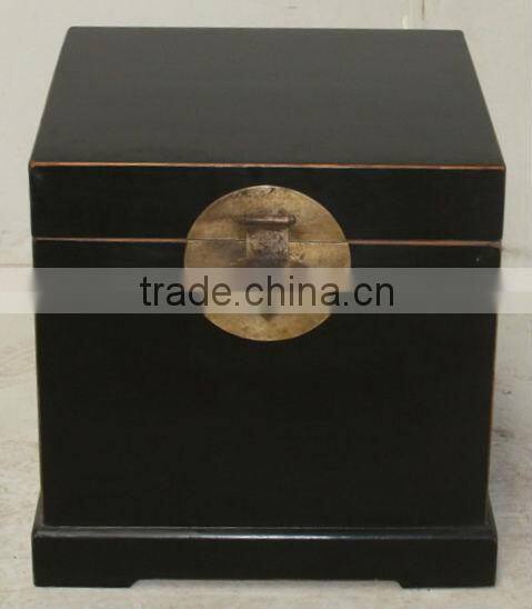 Chinese antique wooden black storage box