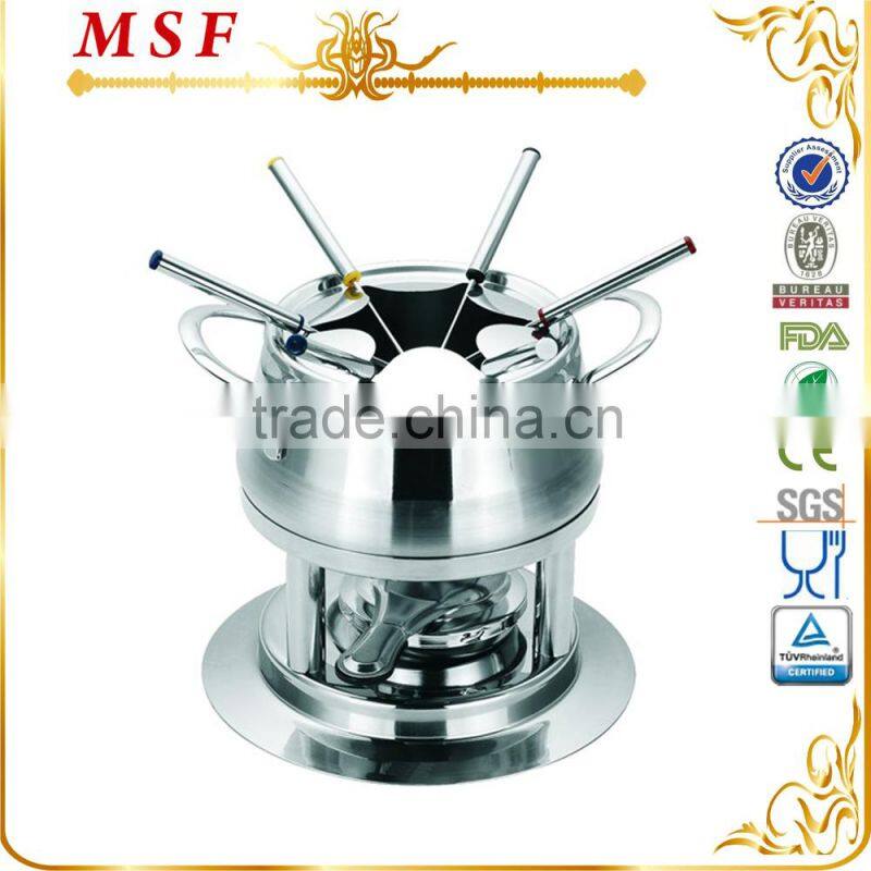 MSF-3552 durable stainless steel fondue set nice & cute chocolate fondue set for South America market