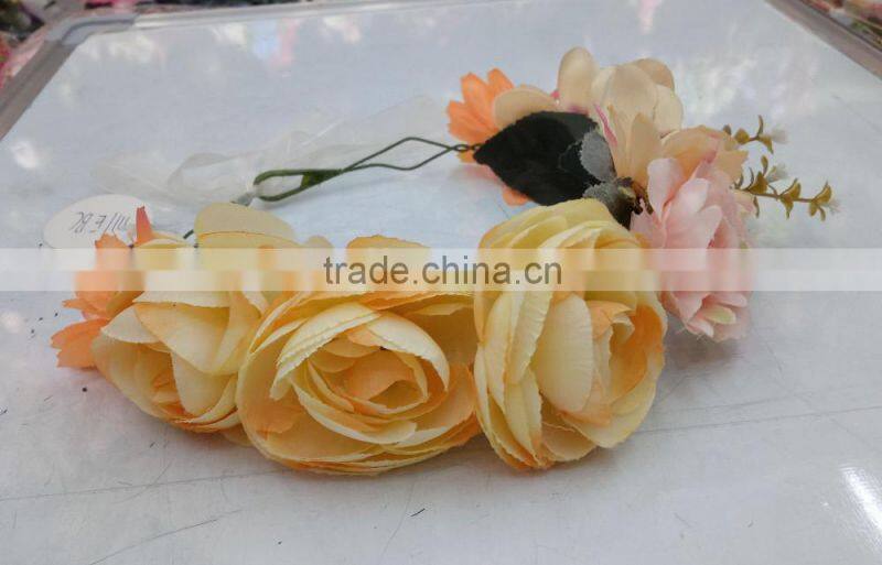 Women Girls Artificial Flower Headband Tiara Crowns Garland Wedding bride for girls