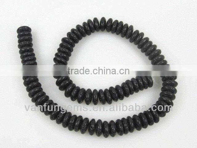 Gemstone Lava rondelle beads for jewelry