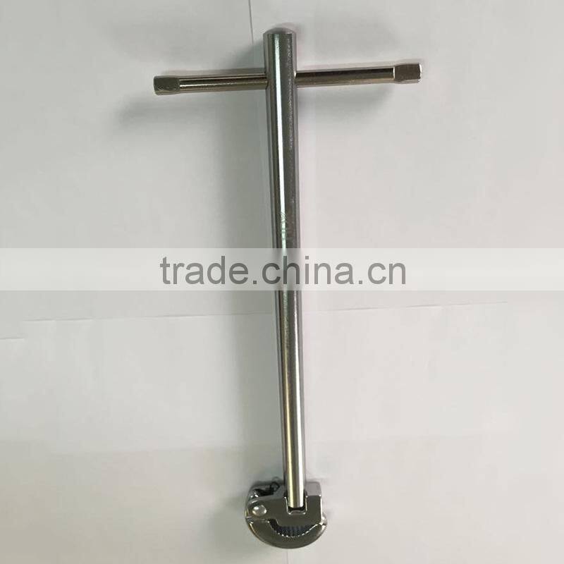 11 inch Plumber Tool Basin Wrench with sliding Bar Chrome plated