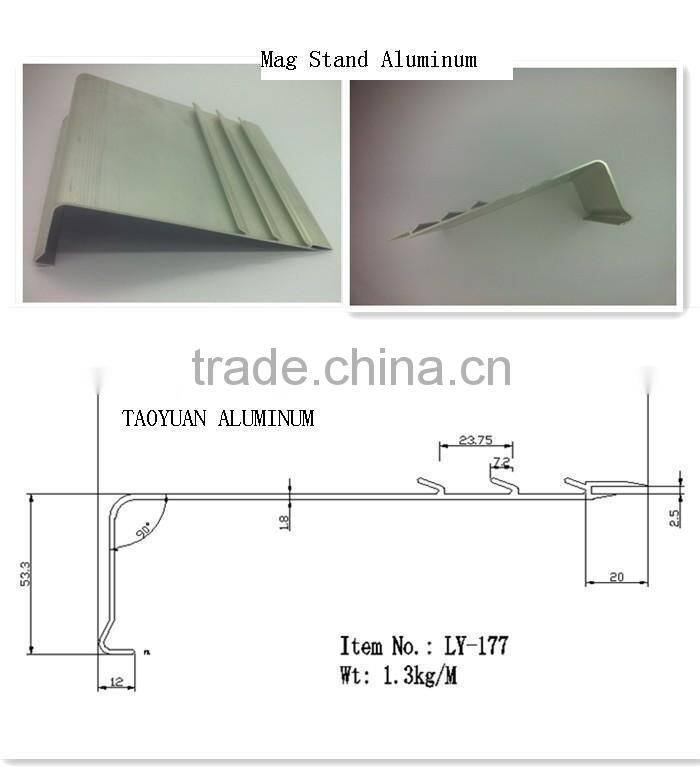 Magazine/Brochure/Catalogue display stand rack/Shelf Aluminum extrusion profiles for display showing