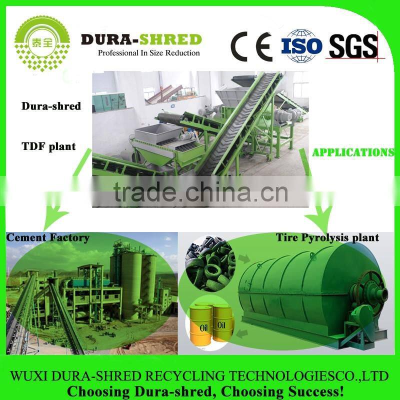 Dura-shred low cost recycling rubber shredder machine