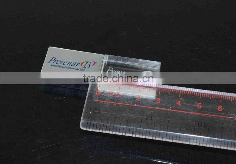 3D Inside Laser Logo Photography LED Crystal USB Flash Drive 2.0 Thumb Pendrive