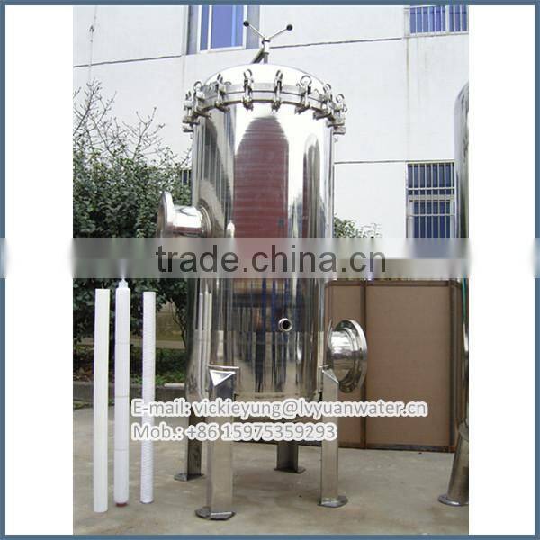 SS304 316 polished material 10 20 30 40 inch micro stainless steel filter housing with pressure meter