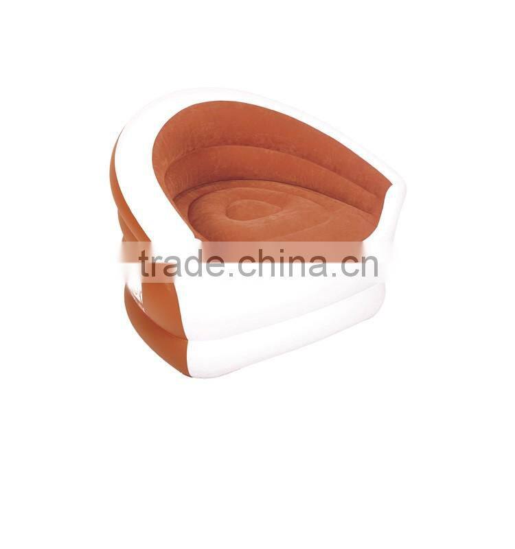 Modern popular inflatable flocked single sofa pvc chair