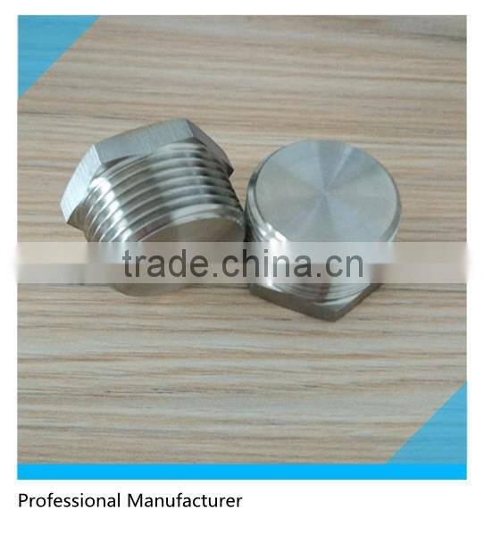 SS Screwed Plug Fitting 1" Hex Solid Plug BSPT Male Taper Thread