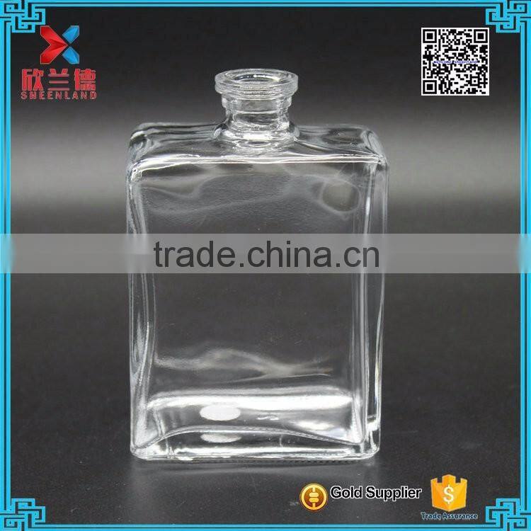 100ML wholesale customized classic square empty clear glass perfume bottle