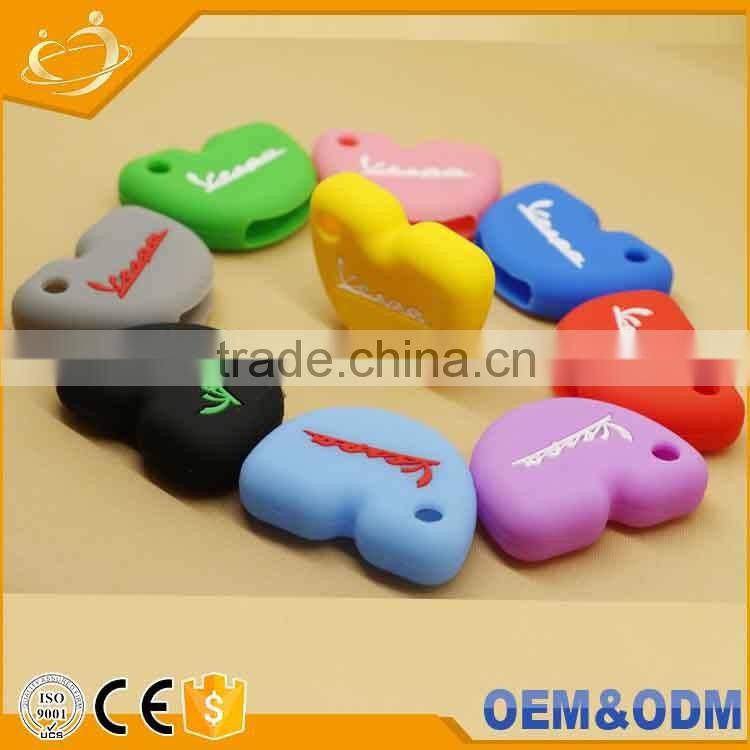 Silicone Rubber Key Cover Cap Shell Skin Protector Keyring Keychain For Vespa
